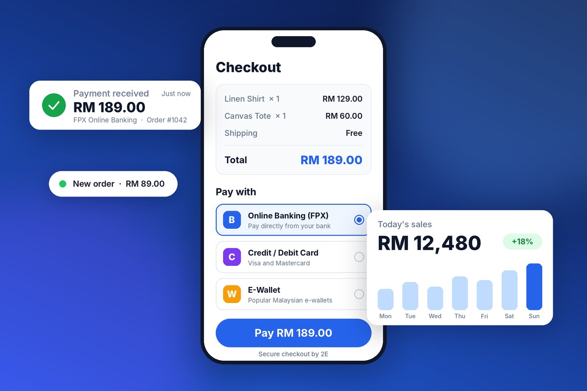 Mobile checkout with online banking, card and e-wallet payment options